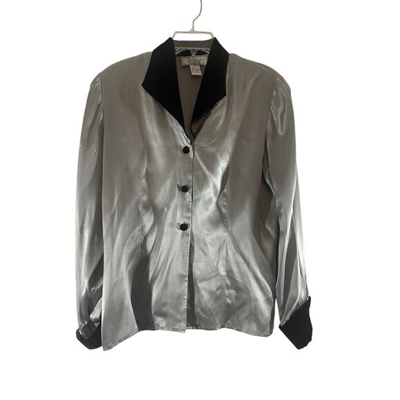 New York City 100% Silk Blouse/Shirt Long Sleeves Button Down Collared =F - Picture 1 of 8